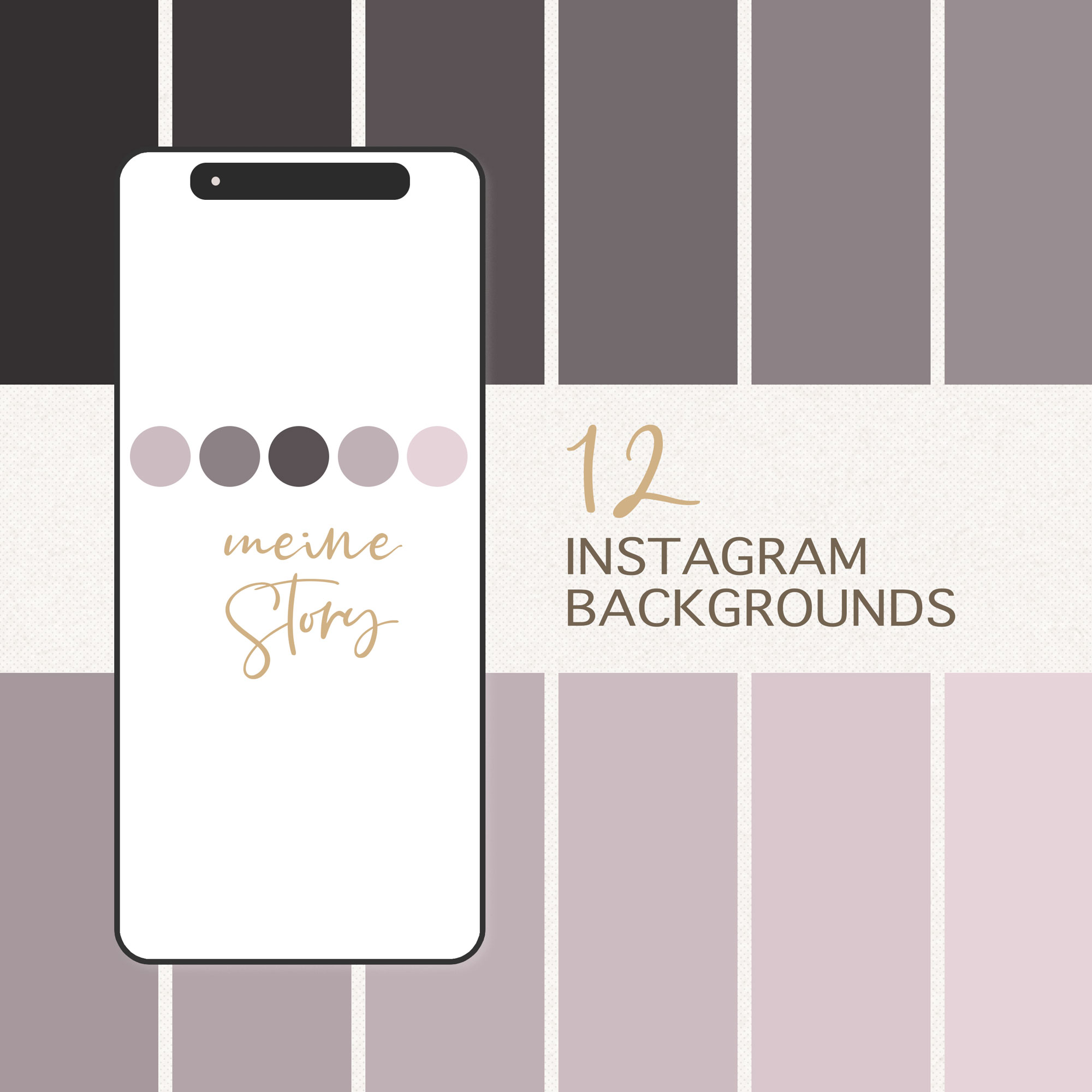 12x STORY BACKGROUNDS / SOCIAL MEDIA STYLISH / NEUTRALE TÖNE / FARB BUNDLE