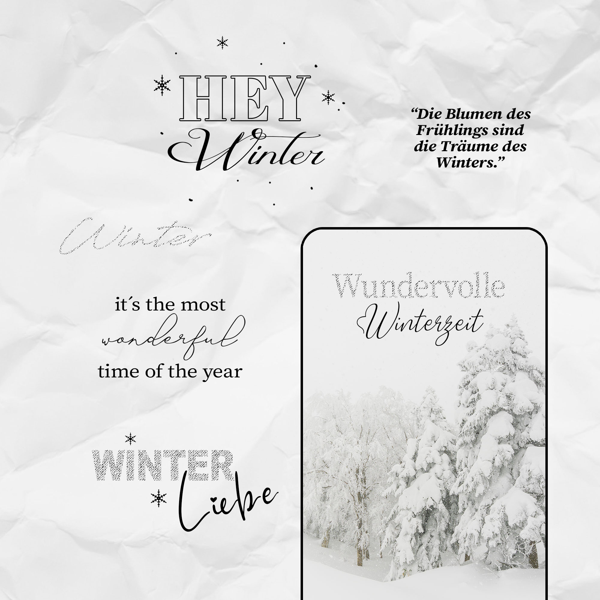 24 Schriftzüge | Winter Edition | Worte Sticker | Lettering | Bundle – Bild 2