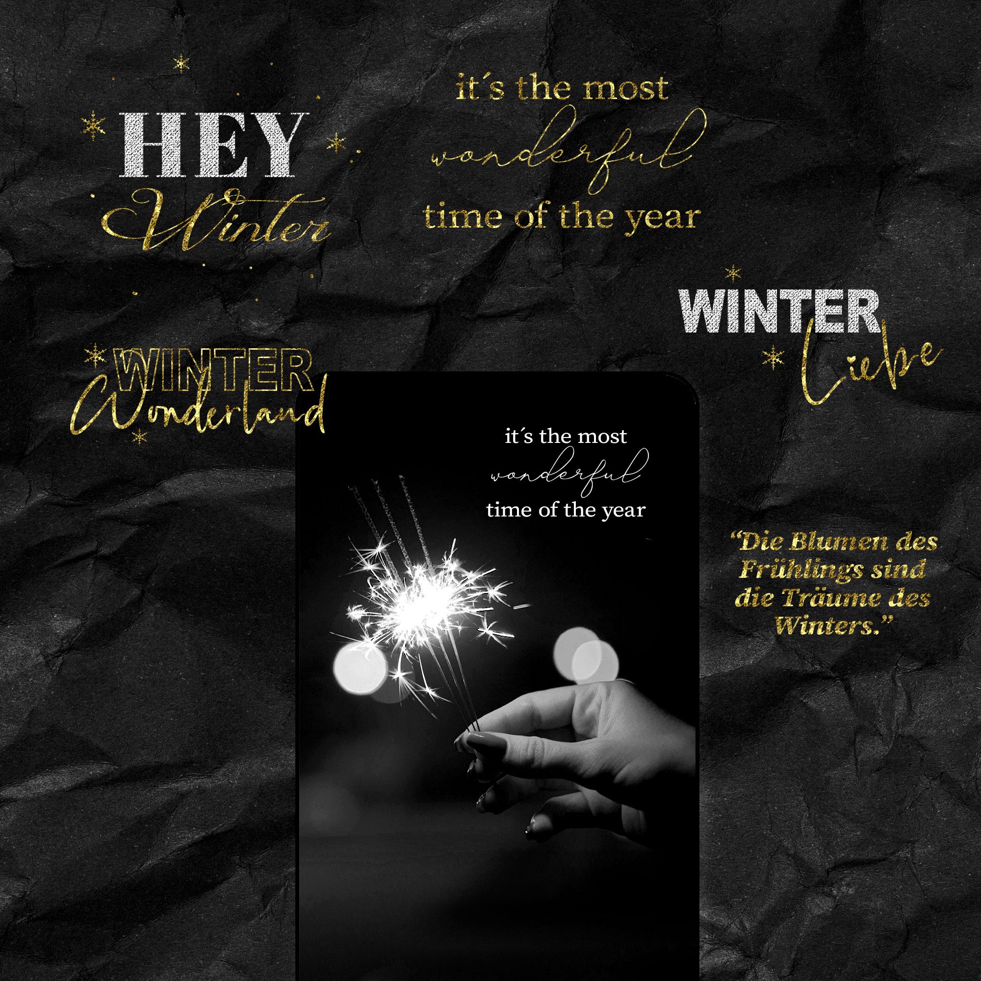 24 Schriftzüge | Winter Edition | Worte Sticker | Lettering | Bundle – Bild 3