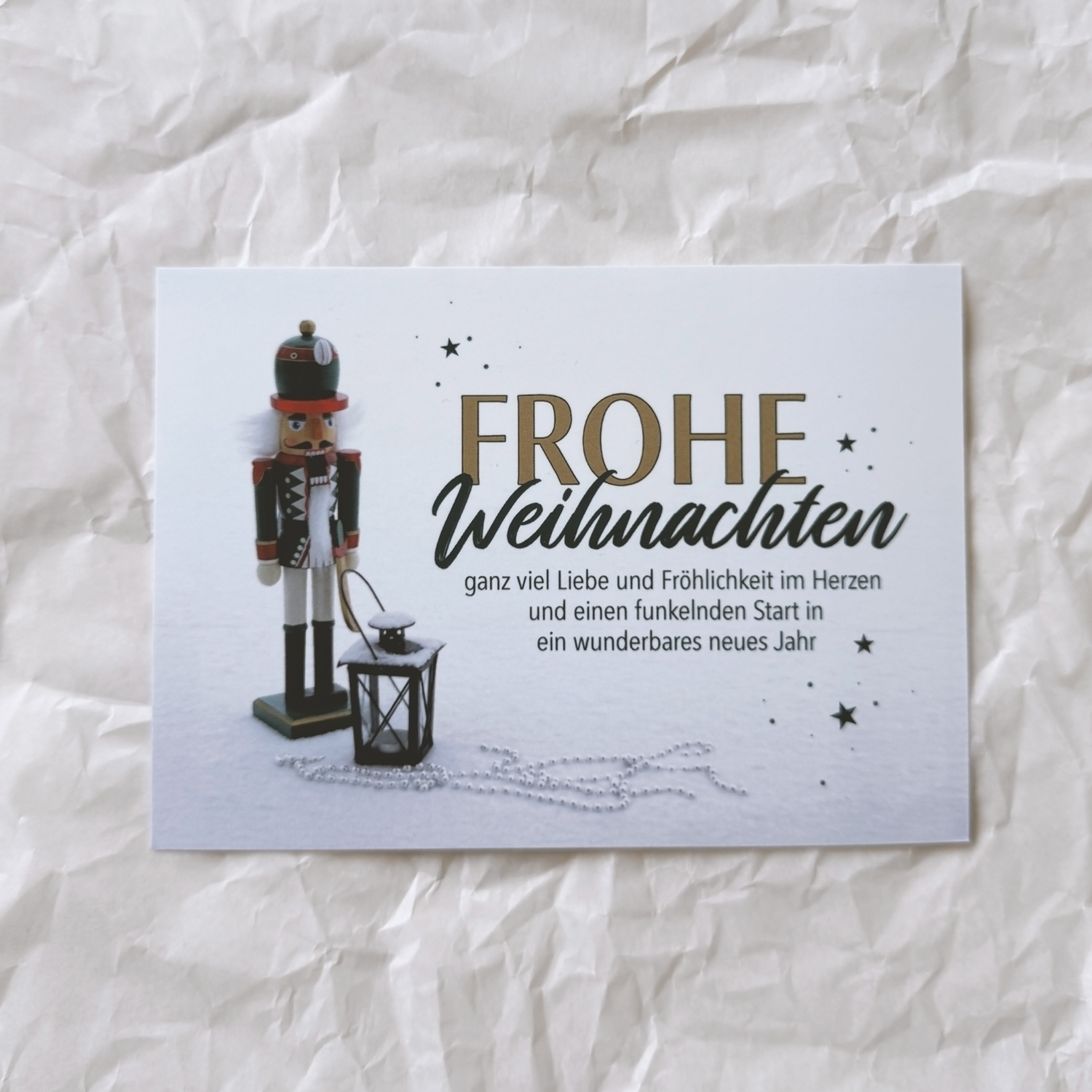 Postkarte · Nussknacker im Schnee · weihnachtliche Grußkarte – Bild 3