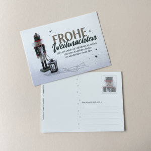 Postkarte · Nussknacker im Schnee · weihnachtliche Grußkarte
