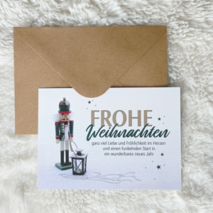 Postkarte · Nussknacker im Schnee · weihnachtliche Grußkarte