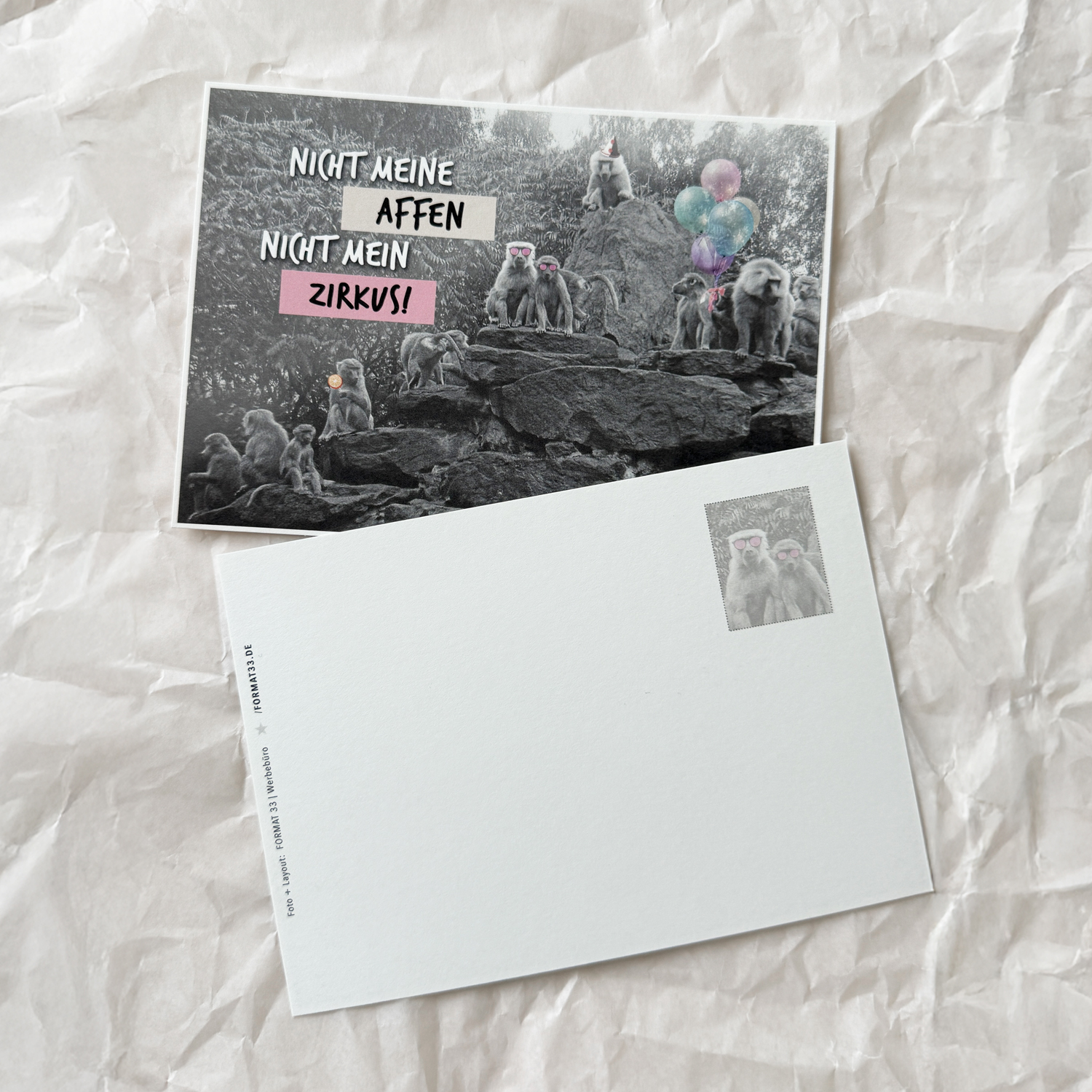 POSTKARTE • NICHT MEINE AFFEN NICHT MEIN ZIRKUS – Bild 2