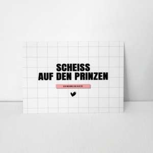 Freche Postkarte mit Spruch Scheiß auf den Prinzen, ich nehme die Katze – lustige Katzenkarte für Katzenliebhaber“